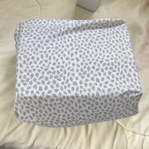 Light Gray and White Leopard Print Fabric Cover